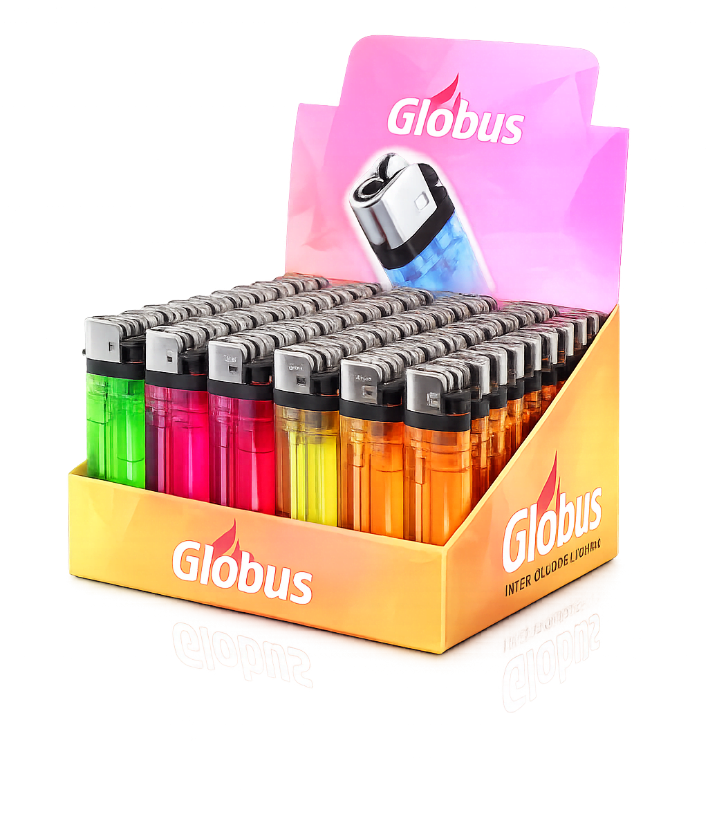 dyf02 Зажигалка кремниевая одноразовая globus, 7.7 см