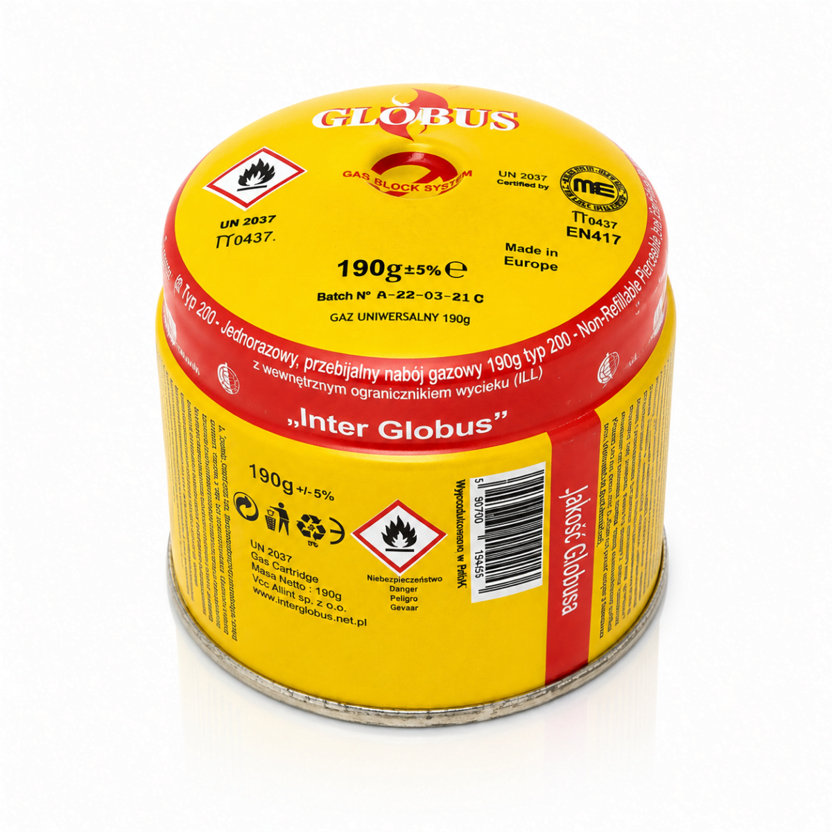 Газ для портативных газовых приборов 190 г. globus